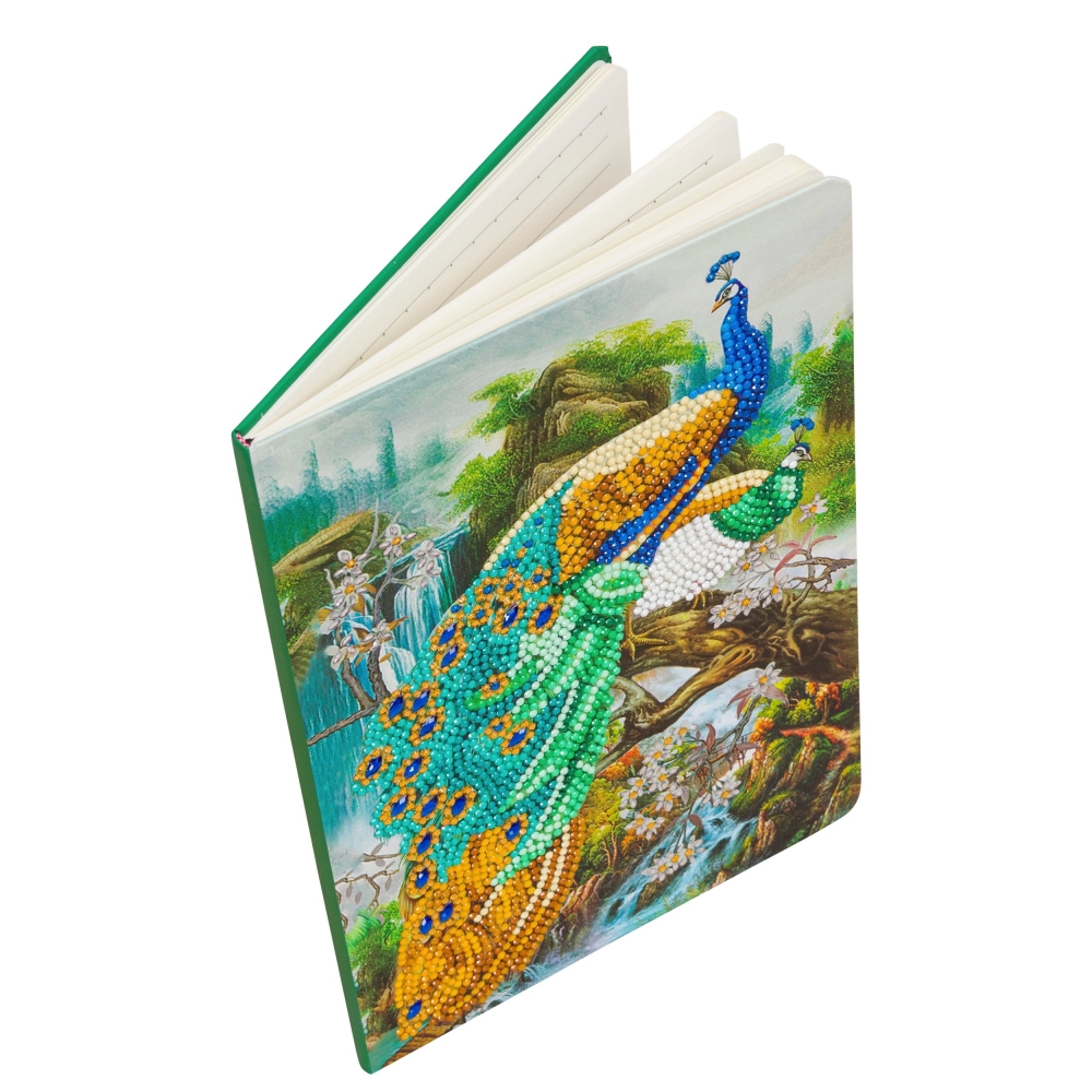 Creative Kit, Craft Buddy, DIY Notebook with Diamond Cover, Peacock, 25.5 x 17.5 x 2.5 cm, 5 Pieces