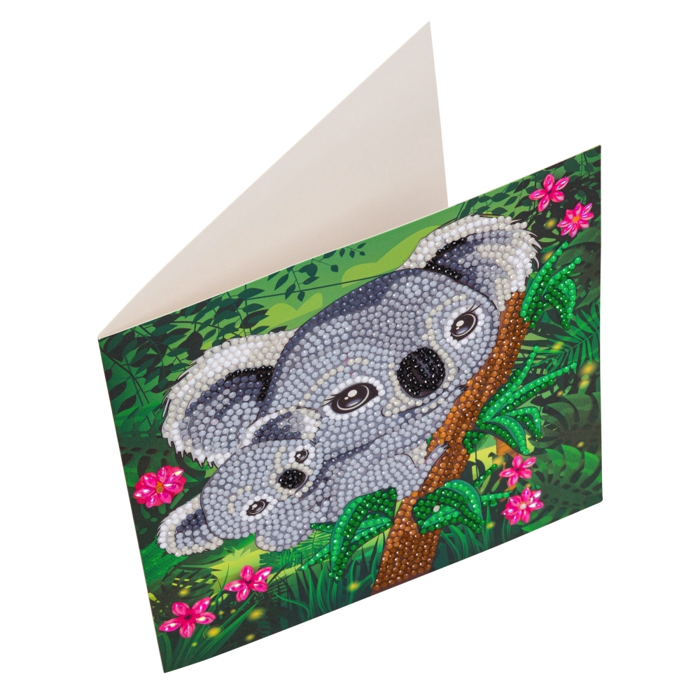 Diamond Painting Greeting Card Set, Craft Buddy, Koala, 18 x 18 cm