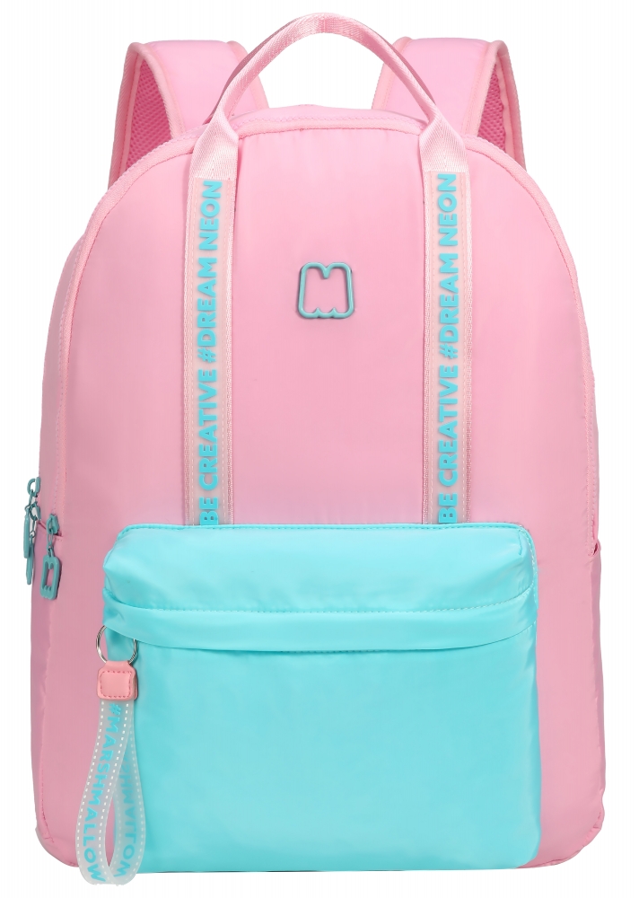 School backpack, Marshmallow, Neon Pink, 43 x 33 x 16 cm