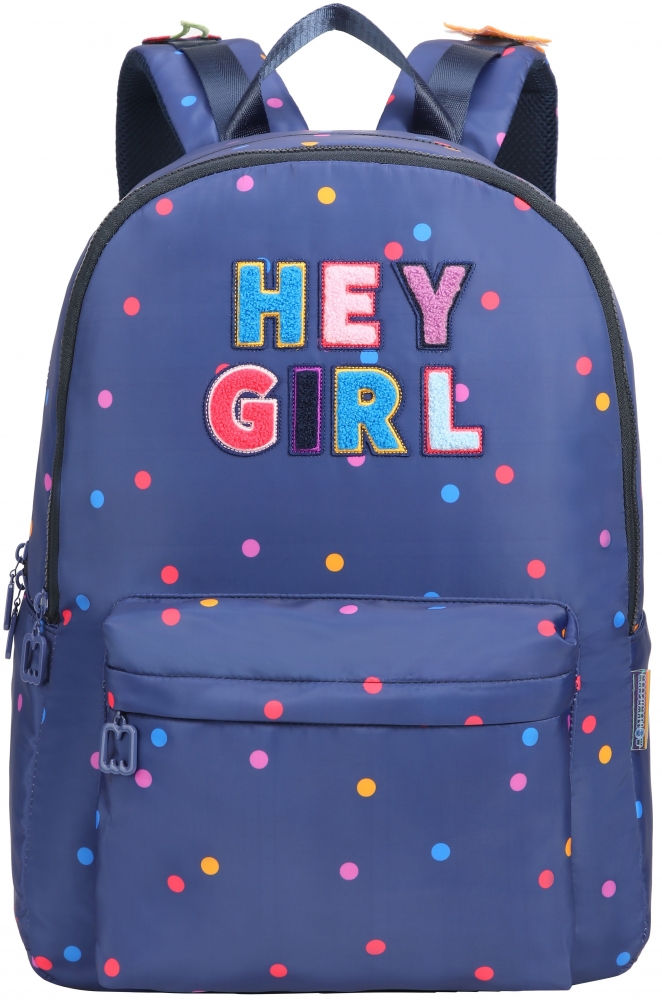School Backpack, Marshmallow, Hey Girl Navy, 43 x 33 x 16 cm