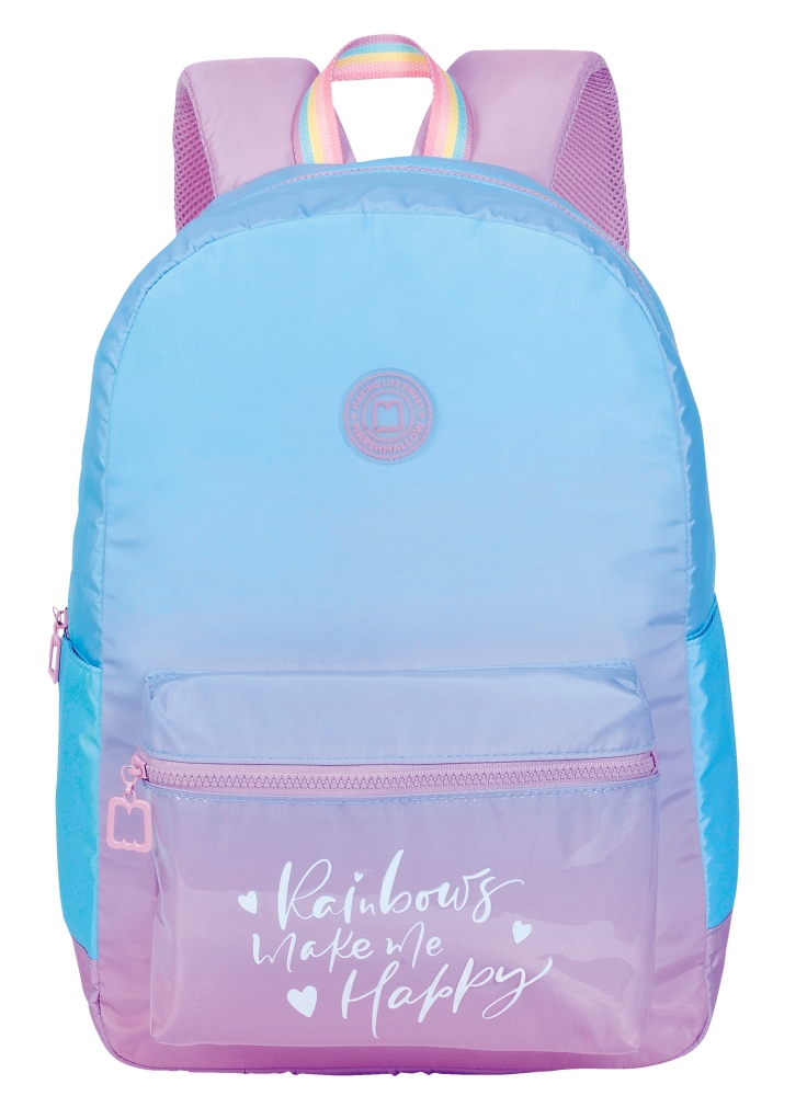 School backpack, Marshmallow, Rainbow, 43 x 33 x 15.5 cm, Blue