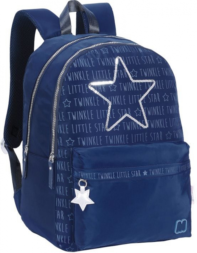 School backpack, Marshmallow, Little Star, 43 x 31 x 15 cm, Dark blue