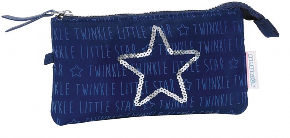 Toiletry bag, Marshmallow, Little Star, 12 x 22 x 1 cm, Dark blue