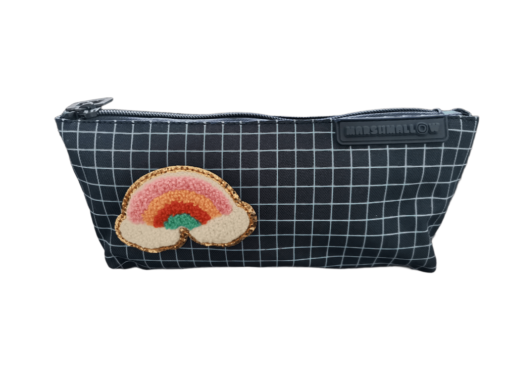 Toiletry bag, Marshmallow, Chenille, 8 x 21 x 4 cm, Navy blue