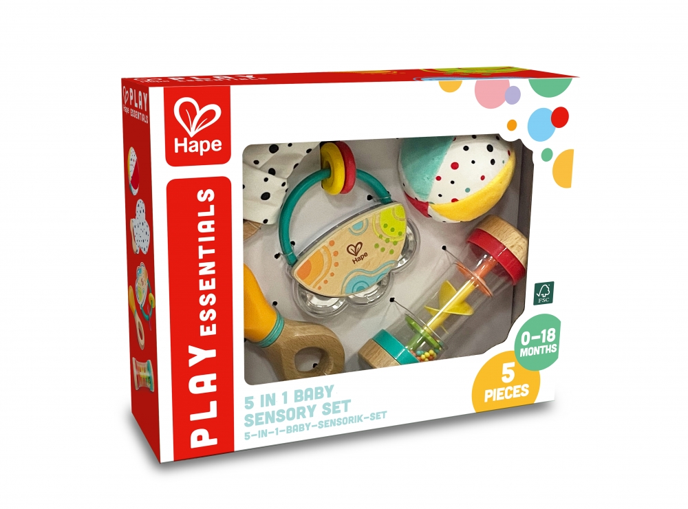 Baby toy set, Hape, 5 in 1 sensory toys