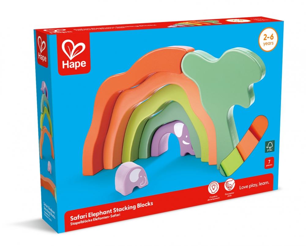 Sorting forms, Hape, Safari Elephant, 7 pieces