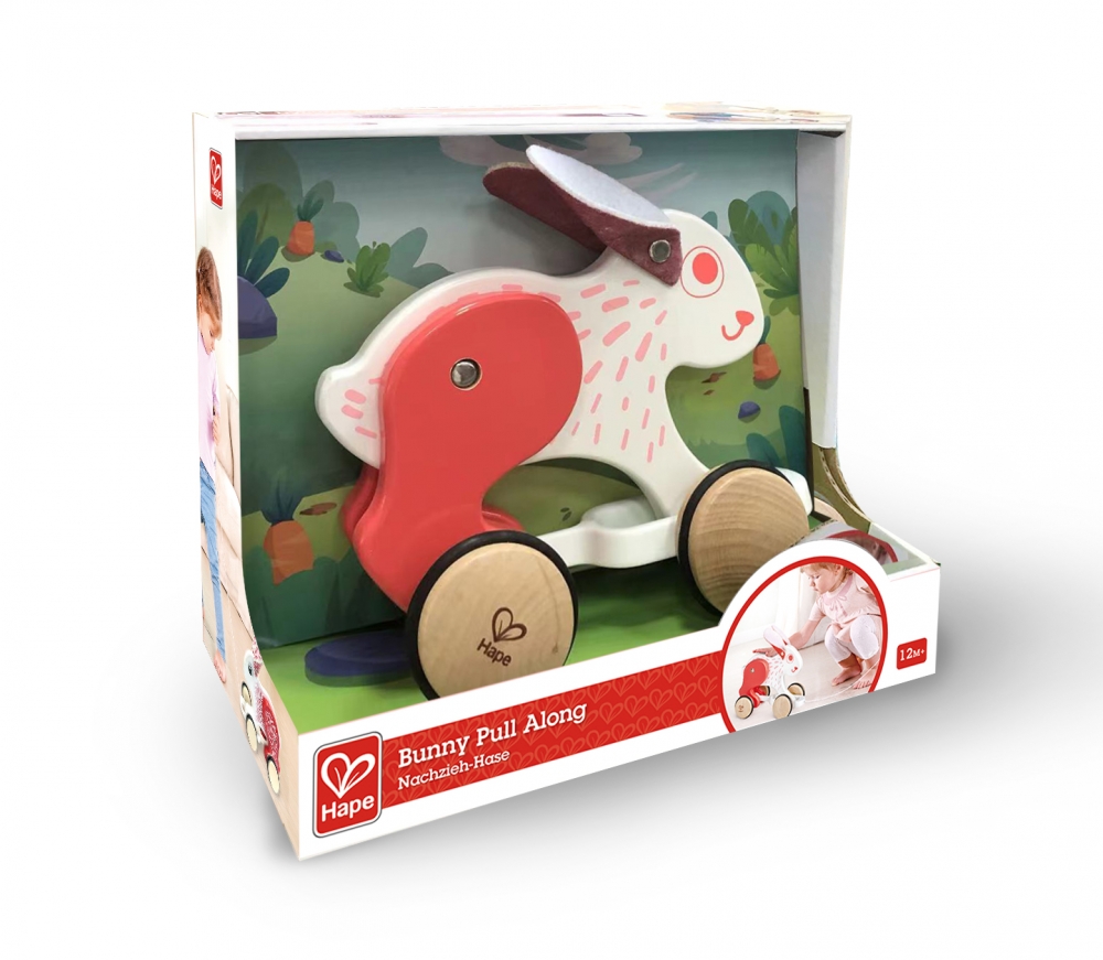Wooden pull toy, Hape, Rabbit, 24 x 11 x 20 cm