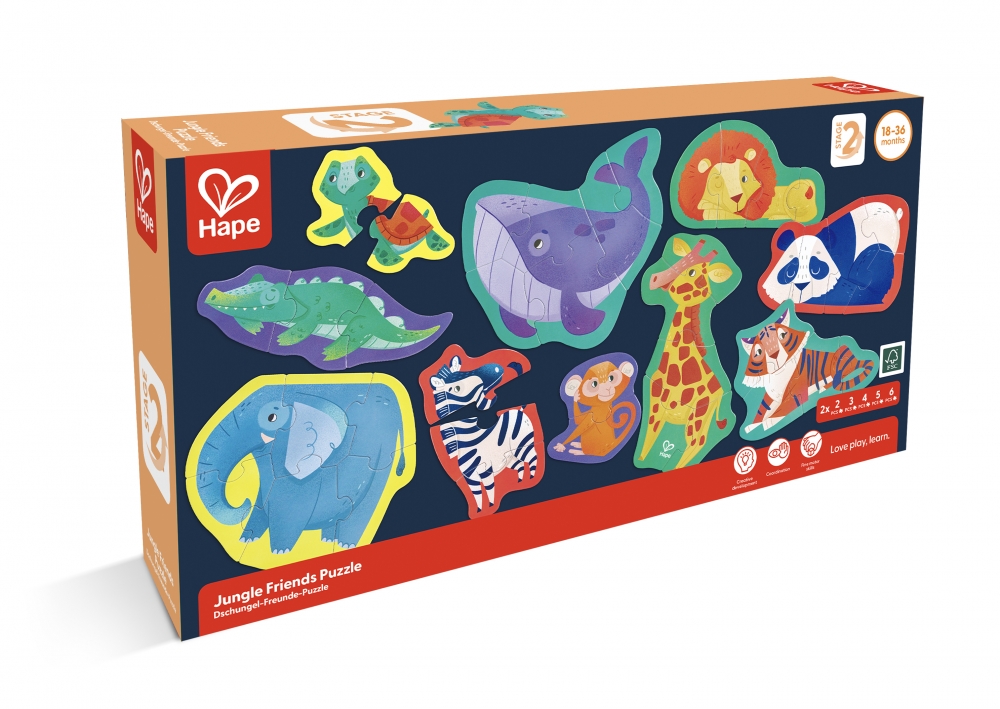 Jungle Friends Educational Puzzle, Hape, 40 pieces