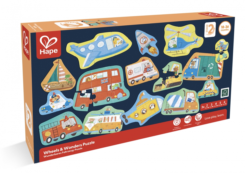 Hape Educational  Vehicle Puzzle, 60 Pieces