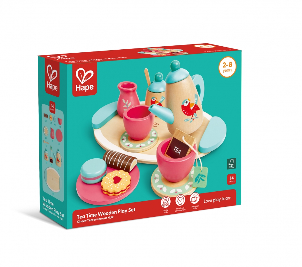Hape Tea Time Wooden Playset, 14 Pieces
