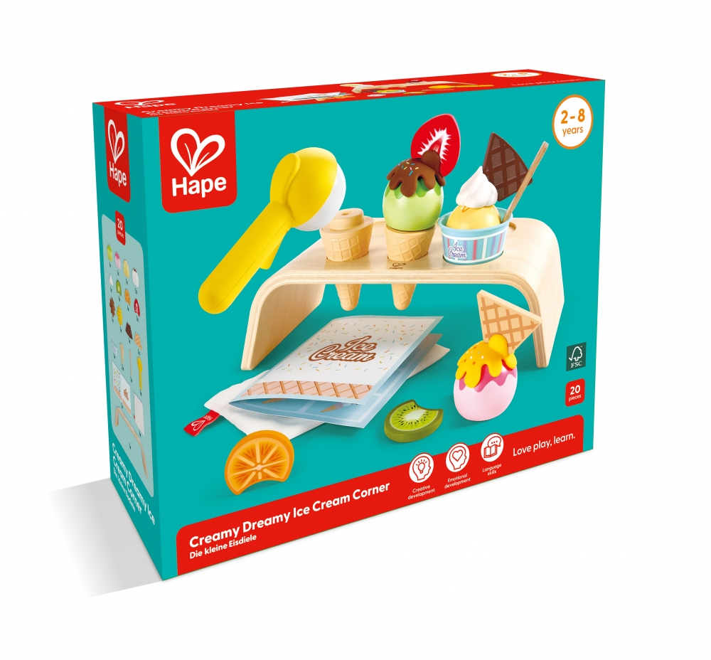 Game set, Hape, Ice cream corner, 20 pieces