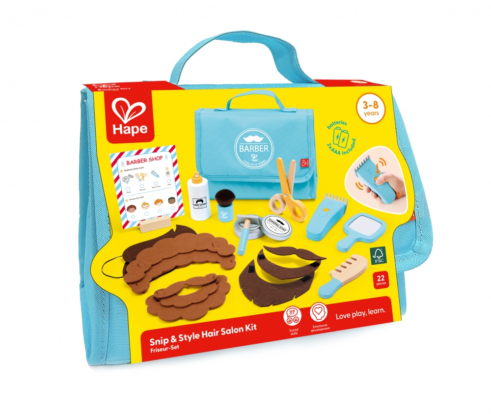 Children′s wooden set, Hape, Hairdressing set, 22 pieces
