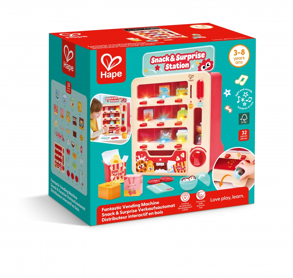 Playset, Hape, Fantastic Vending Machine, 32 pieces
