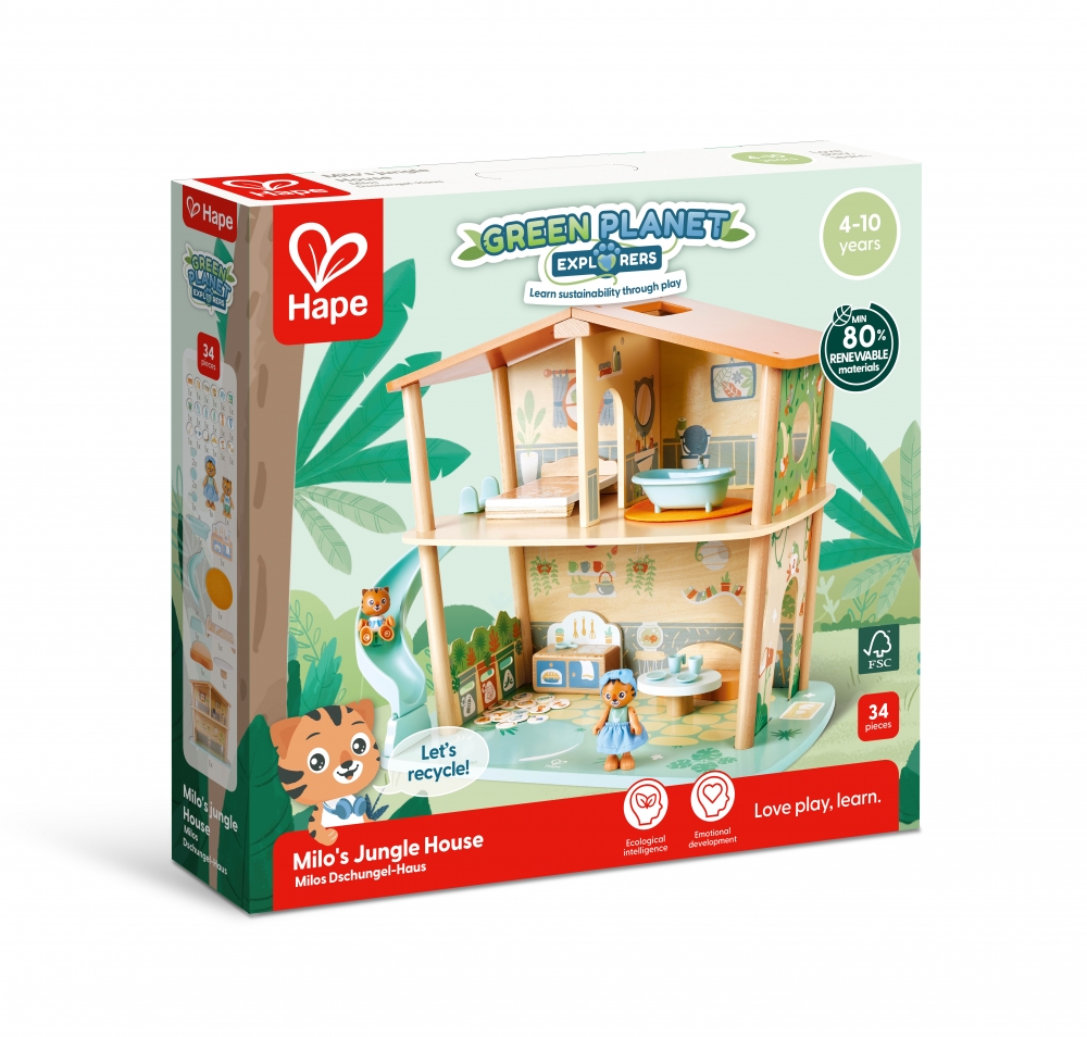 Wooden set, Hape, Jungle Tiger House, 34 pieces