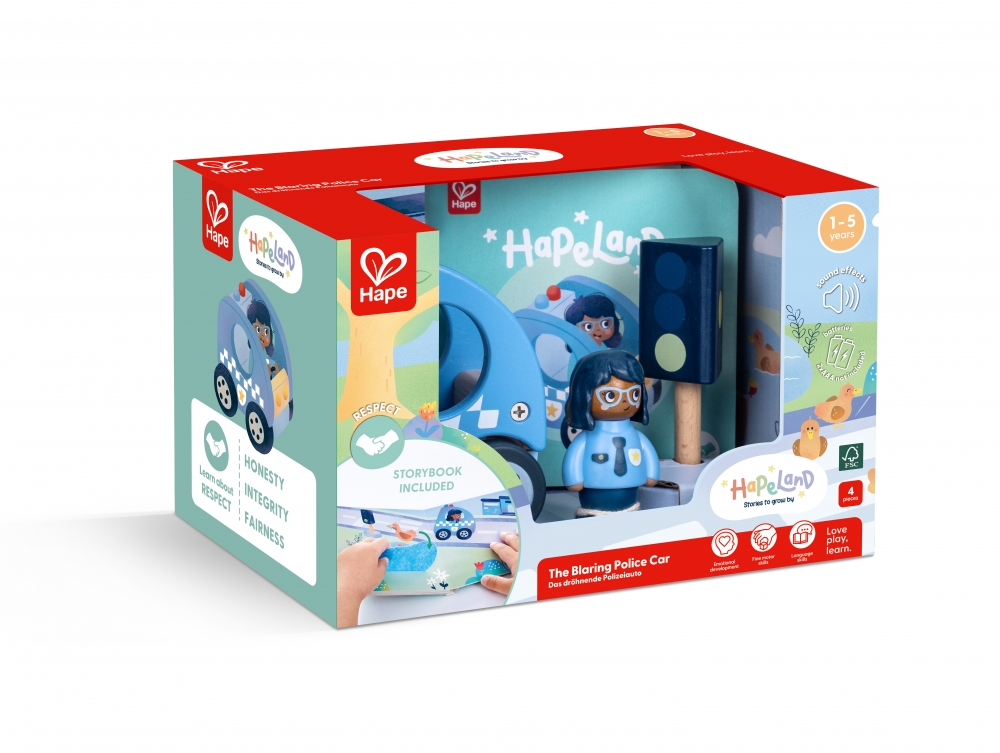 Playset, Hape, Woman and Car Figure Set with Book, 4 pieces