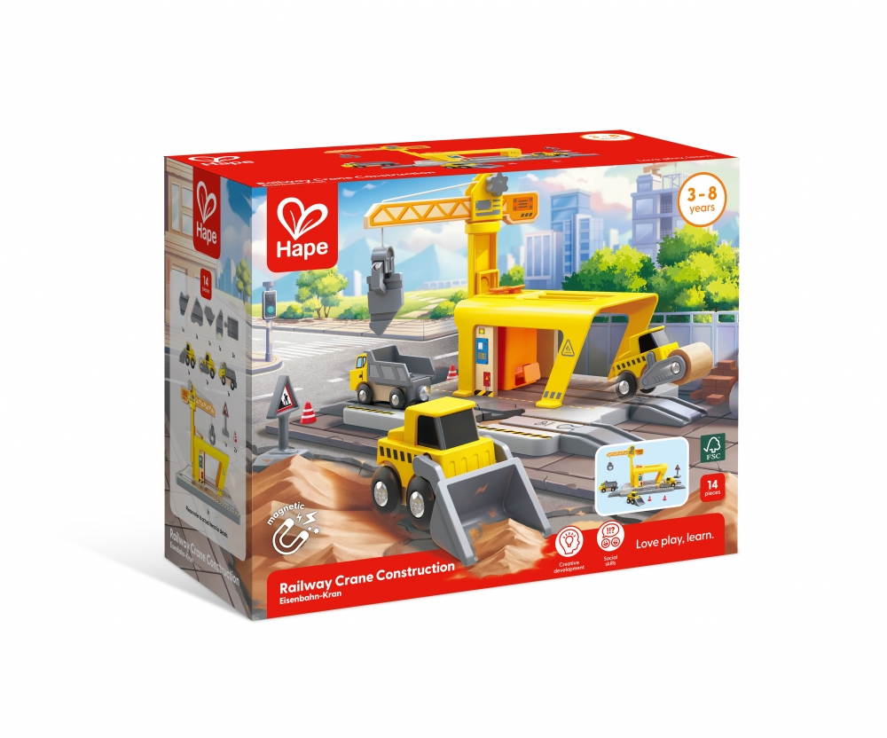 Railway loading ramp, Hape, 14 pieces