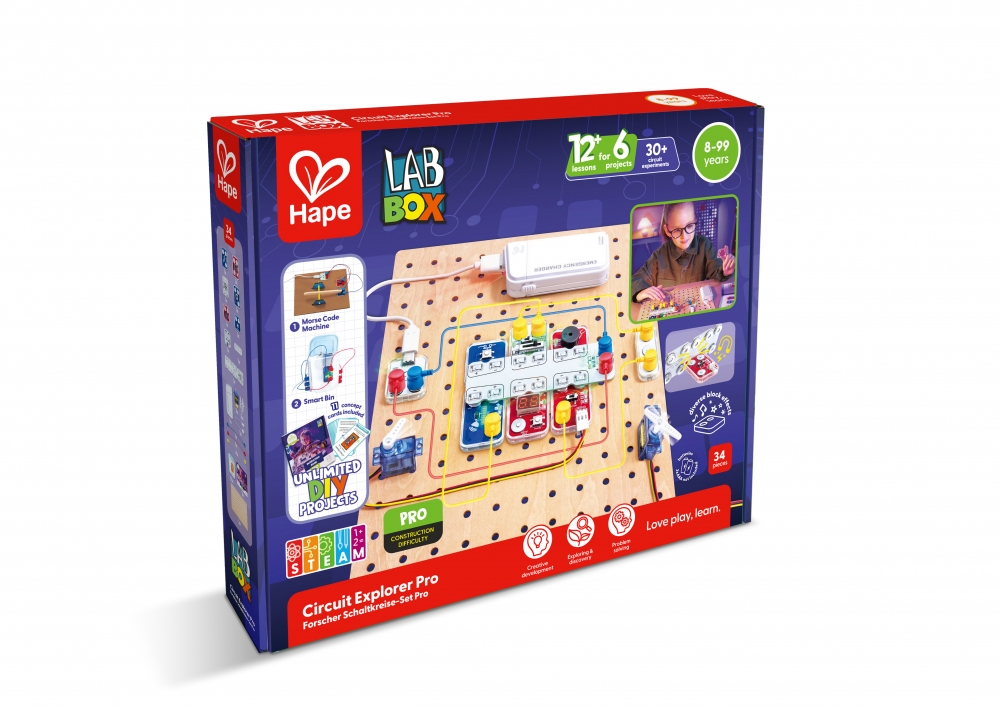 Educational set, Hape, LabBox, Circuit Exploration, Pro, 34 pieces