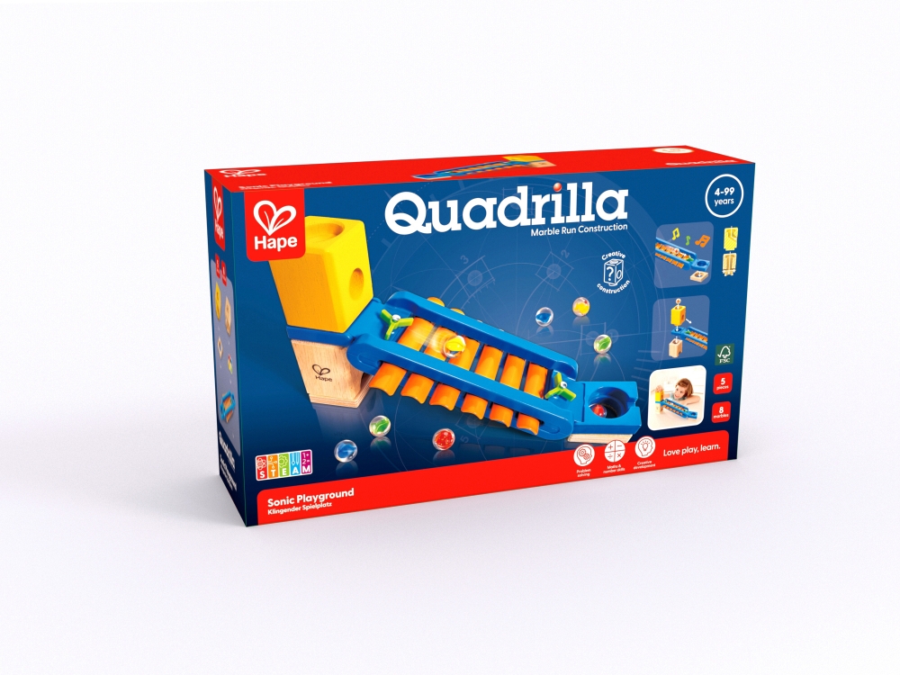Wooden track set, Hape Quadrilla, Musical slide, 5 pieces
