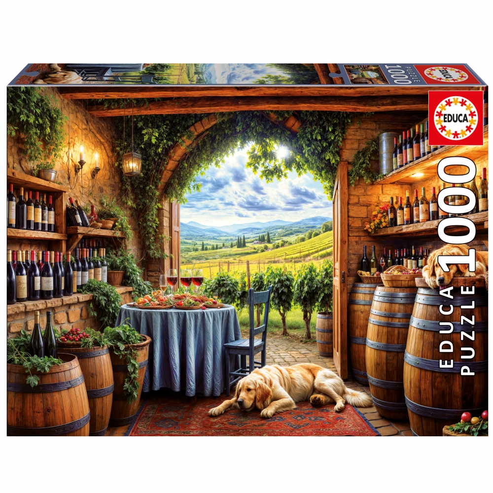 Puzzle, Educa, Dogs and Wine, 1000 pieces