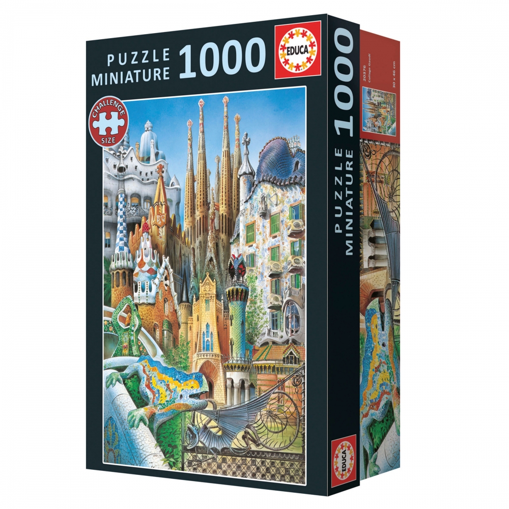 Puzzle, Educa, Gaudi, Collage, Miniature, 1000 pieces