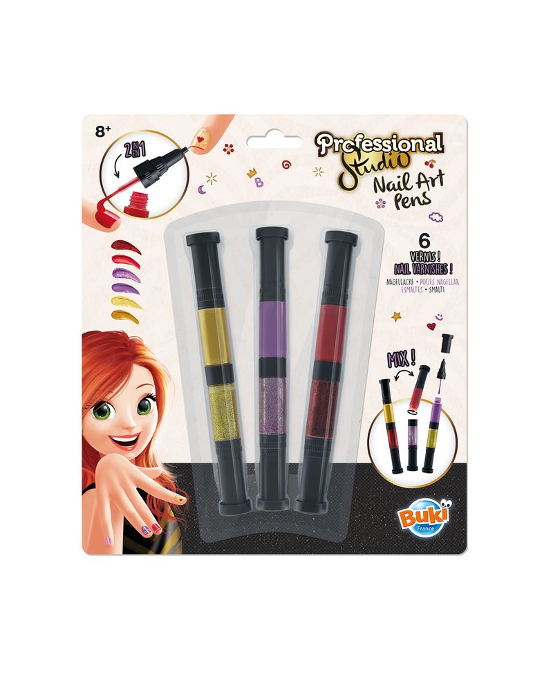 Nail art pen set, Buki France, Gold, 3 colors