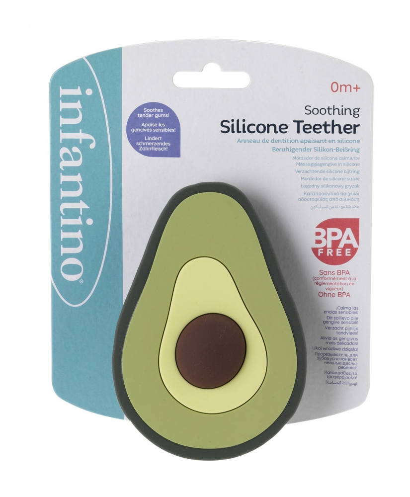 Silicone baby teether, Infantino, Avocado