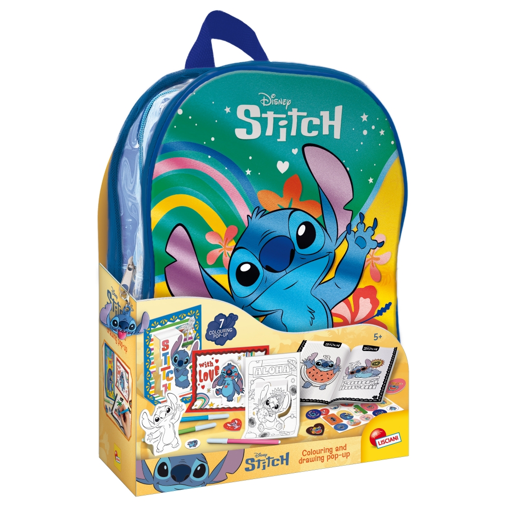 Creative set, Lisciani, Stitch, 2 in 1 backpack with drawing set
