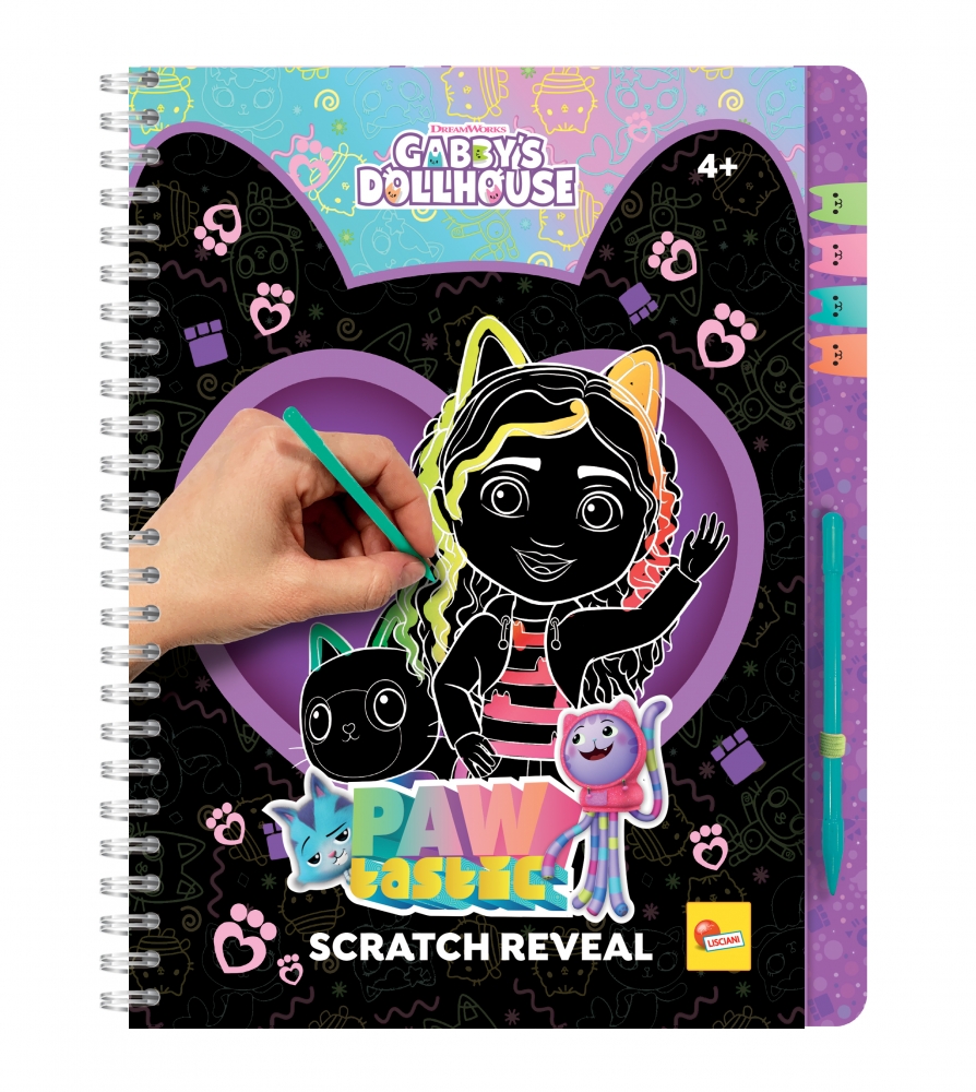 Creative Kit, Lisciani, Gabby′s Dollhouse, Scratch Reveal, Pawtastic Scratch Book