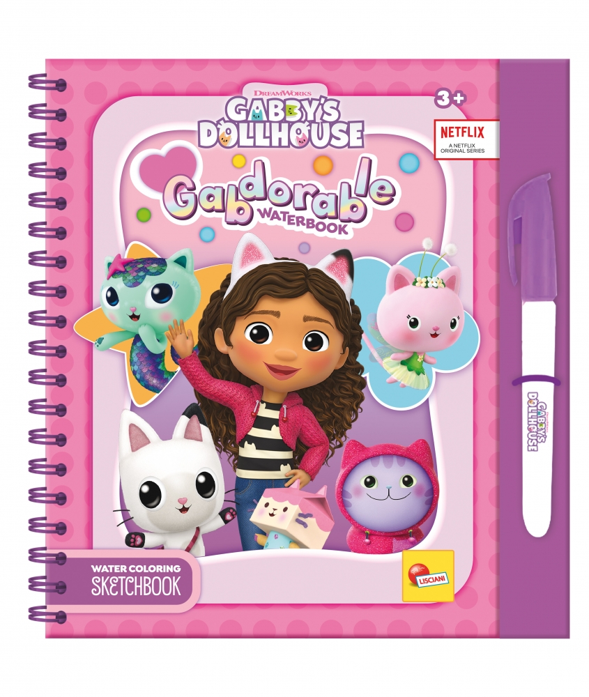 Creative kit, Lisciani, Gabby′s Dollhouse, Water coloring book, Gabdorable