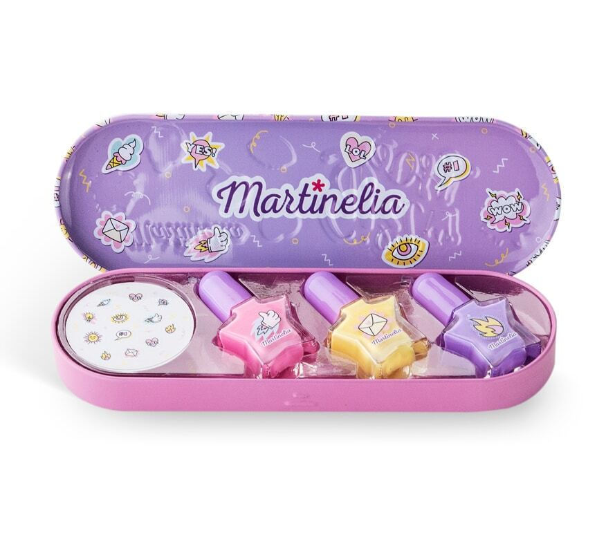 Manicure set, Martinelia, Nail varnishes and stickers, 3 pieces