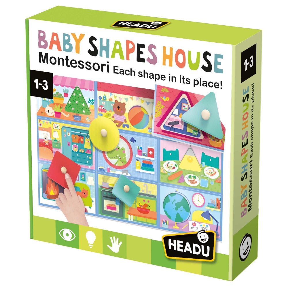 Educational game, Headu, Baby house of colorful shapes, 9 parts