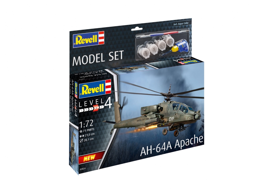Assembly model, Revell, Helicopter, AH-64A Apache, 79 parts