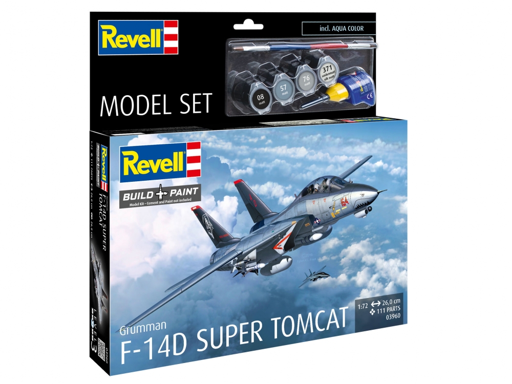 Revell R141 Assembly model, Revell, F-14D Super Tomcat, 111 parts ᐉ — mbgtoys.com