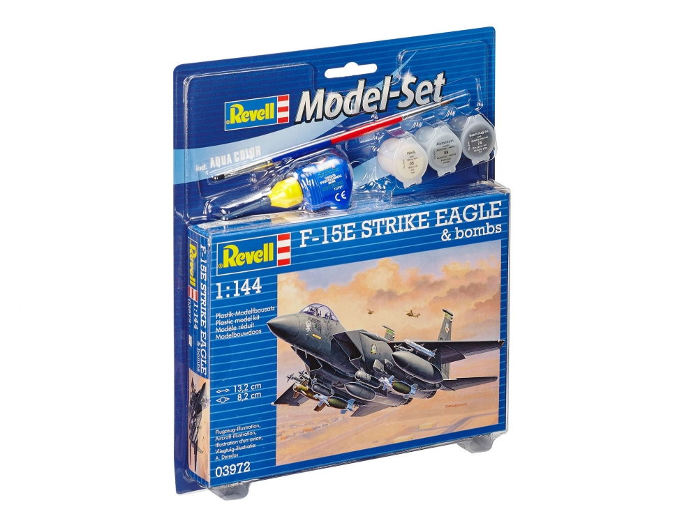 Assembly model, Revell, F-15E Strike Eagle & Bombs, 70 parts