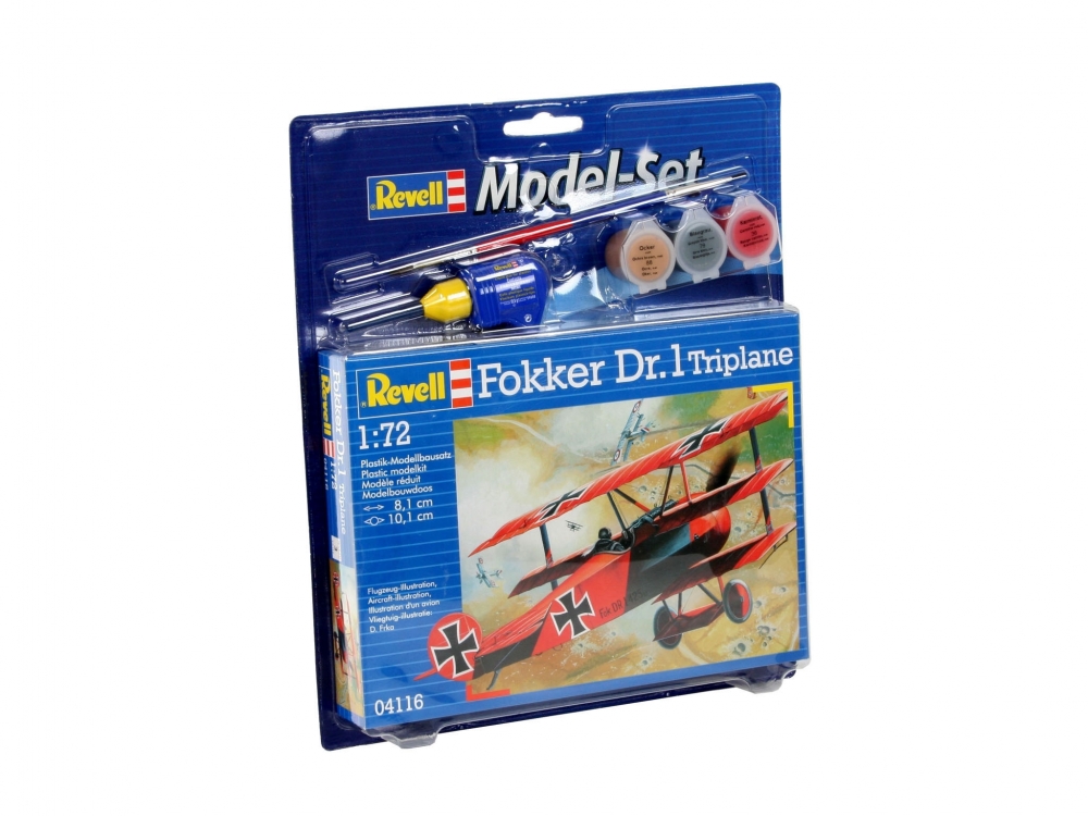 Assembly model, Revell, Fokker DR.1 Triplan aircraft, 37 parts