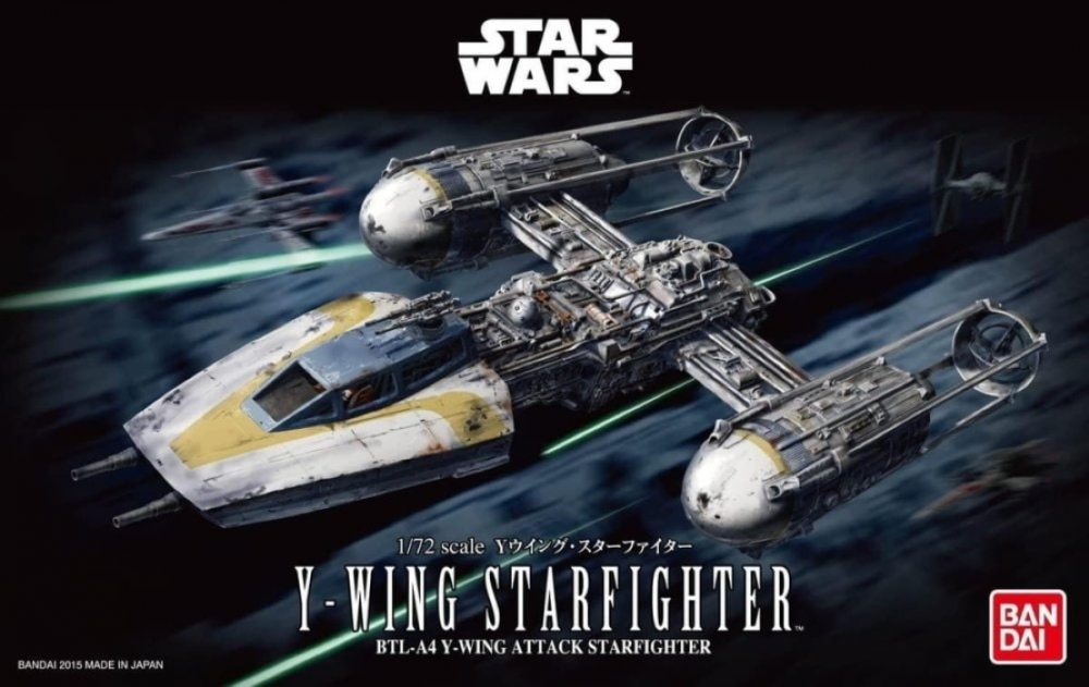 Bandai Star Wars Y-Wing Starfighter easy-click buildable model, 89 parts