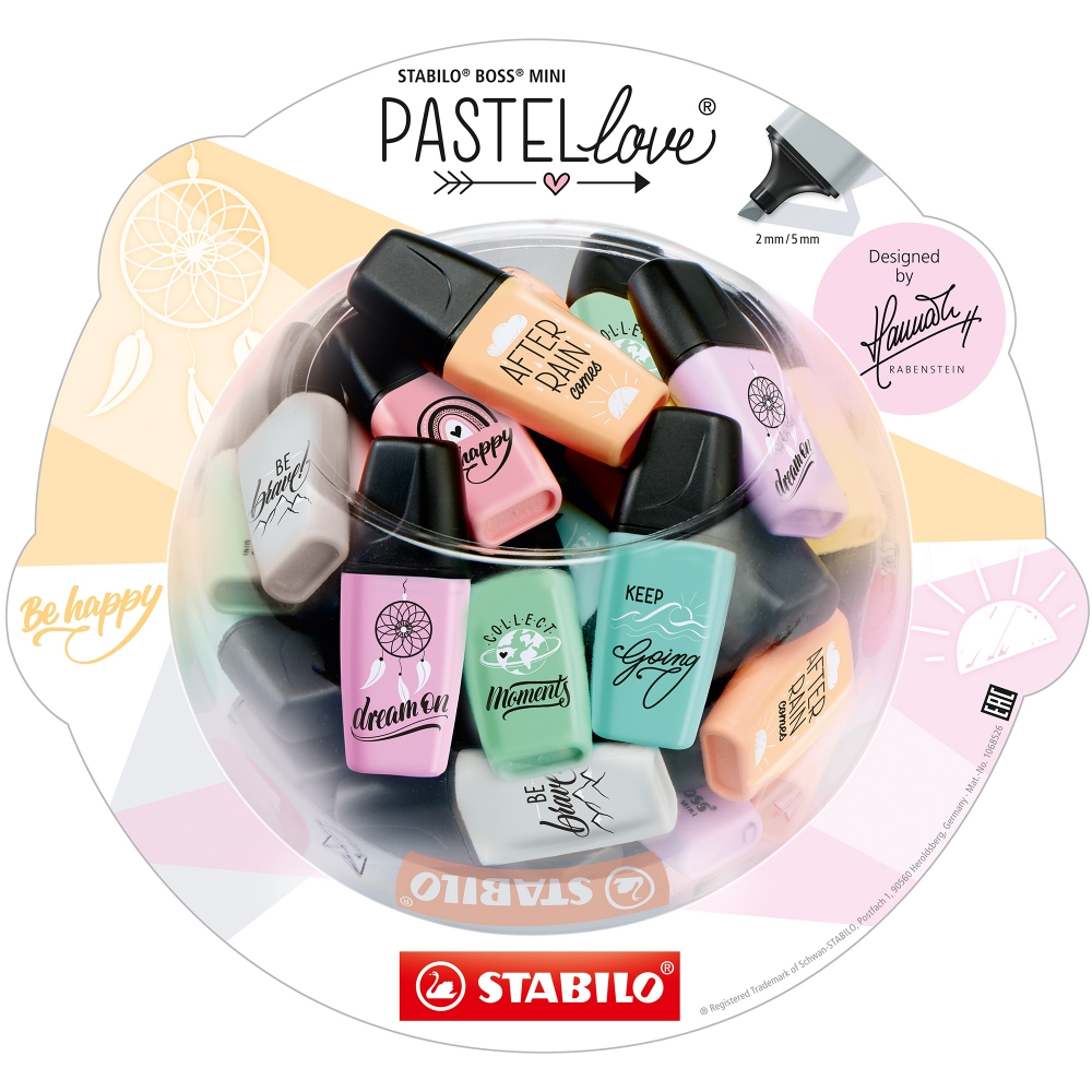Set of text markers, Stabilo, Boss Mini Pastellove 2.0, 50 pieces
