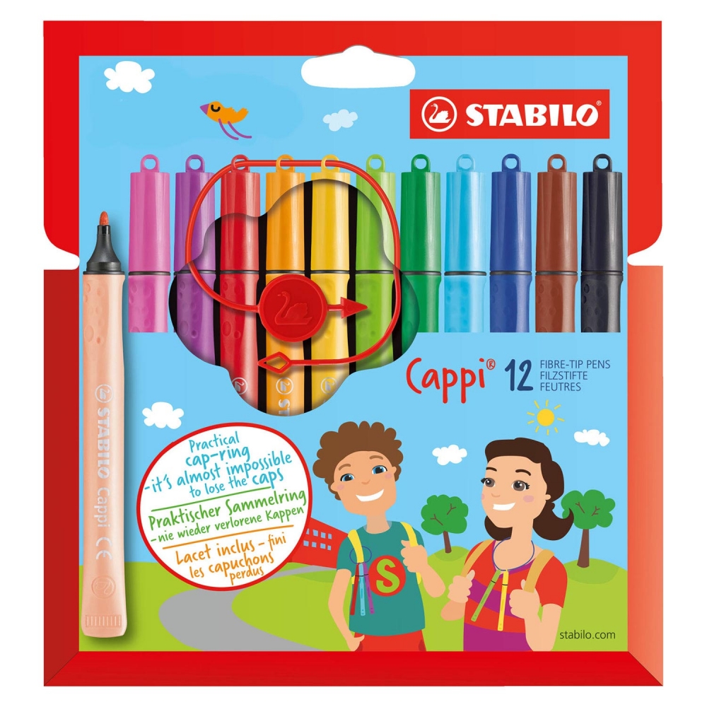 Marker set, Stabilo, Cappi, 12 colors