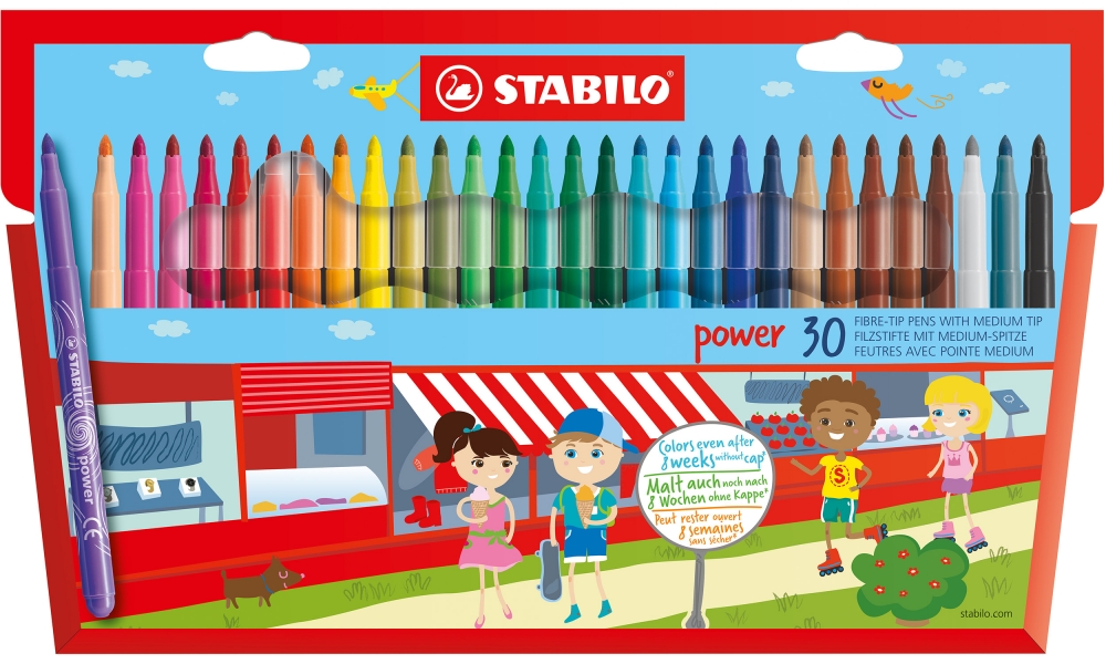 Marker set, Stabilo, Power, 30 colors