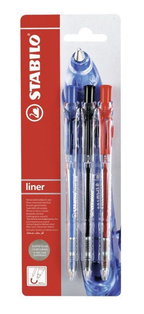 Set of pens, Stabilo, Liner F, 3 pieces