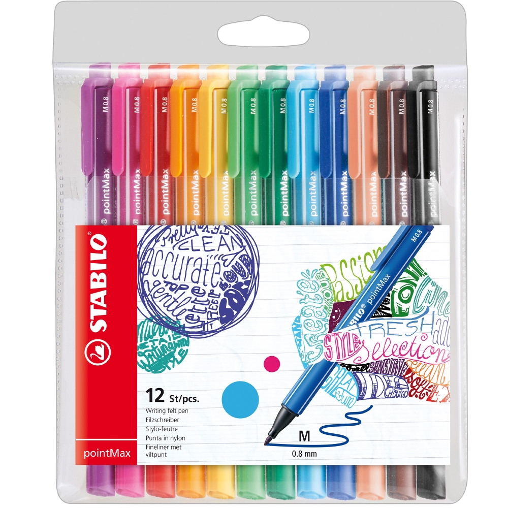 Set of markers, Stabilo, pointMax, 12 colors