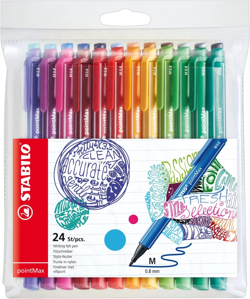 Marker set, Stabilo, pointMax, 24 colors