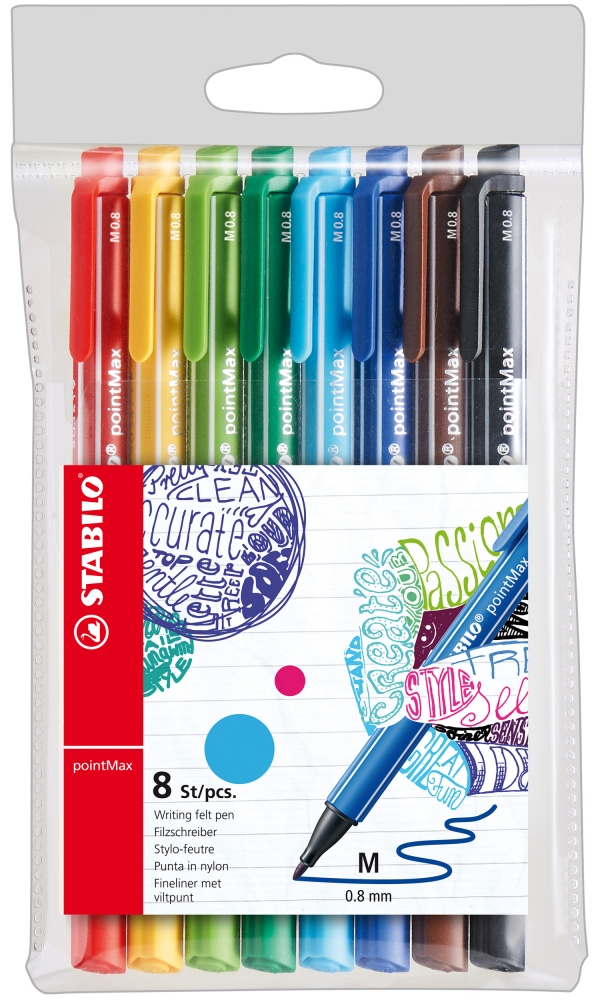Set of markers, Stabilo, pointMax, 8 colors