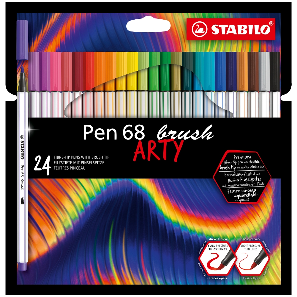 Set of markers, Stabilo, Pen 68 Brush Arty, 24 colors