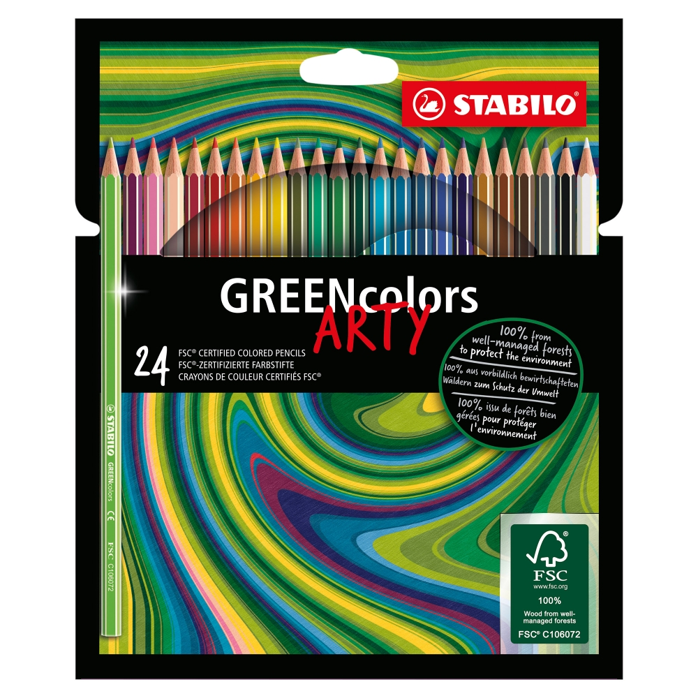 Set of colored pencils, Stabilo, GREENcolors Arty, 24 colors