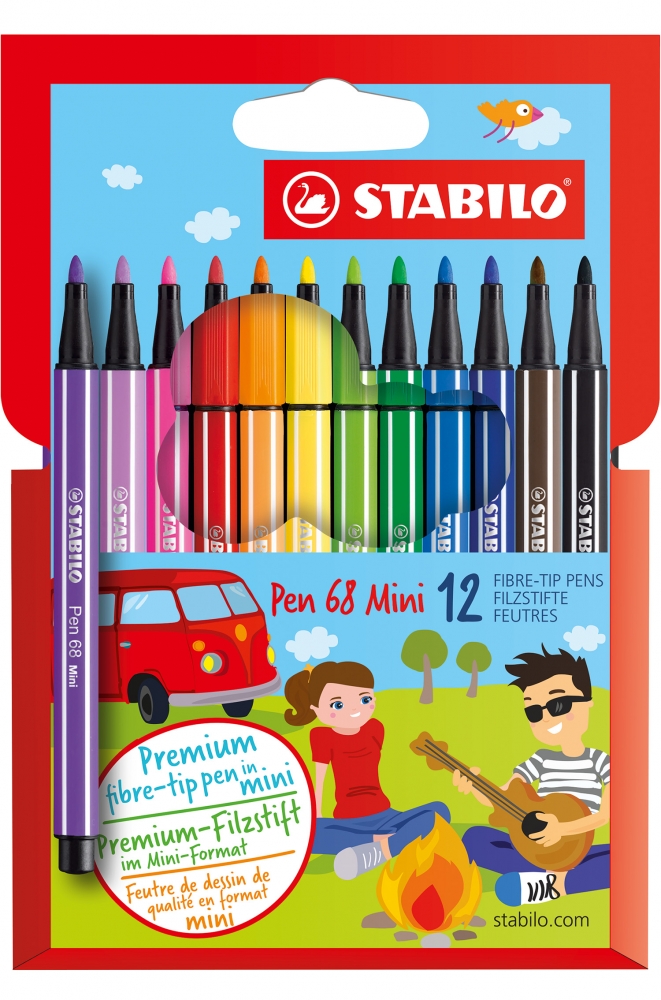 Set of markers, Stabilo, Pen 68 Mini, 12 colors