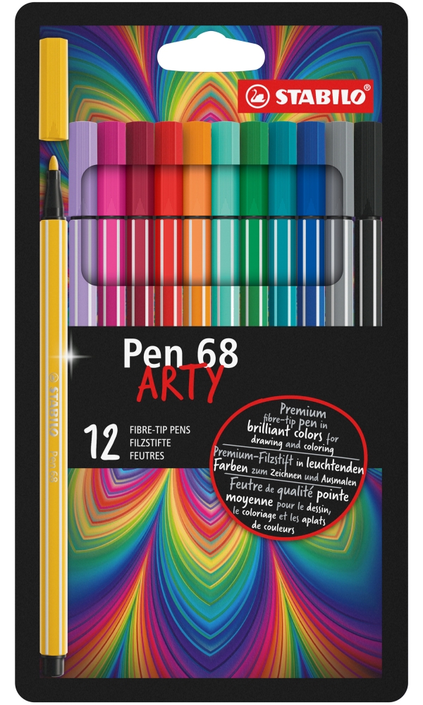 Set of felt-tip pens, Stabilo, Pen 68 Arty, 12 colors
