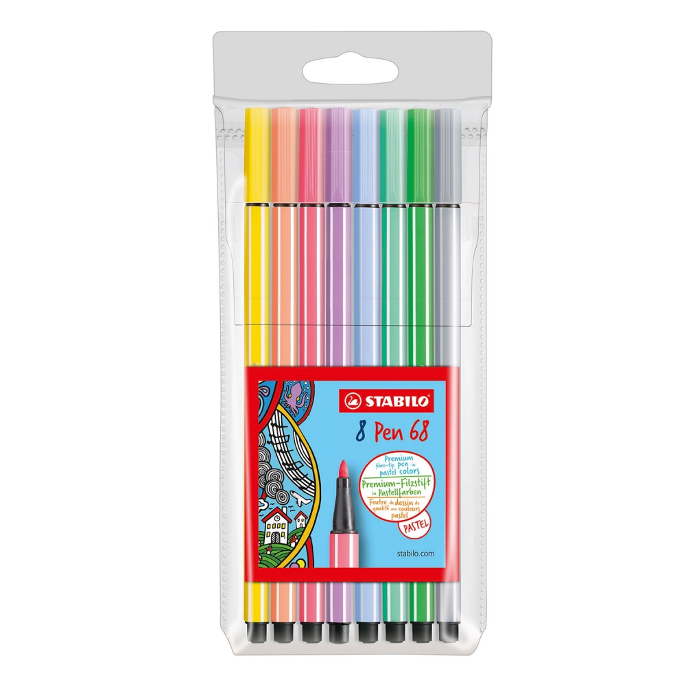 Set of markers, Stabilo, Pen 68 Pastel, 8 colors