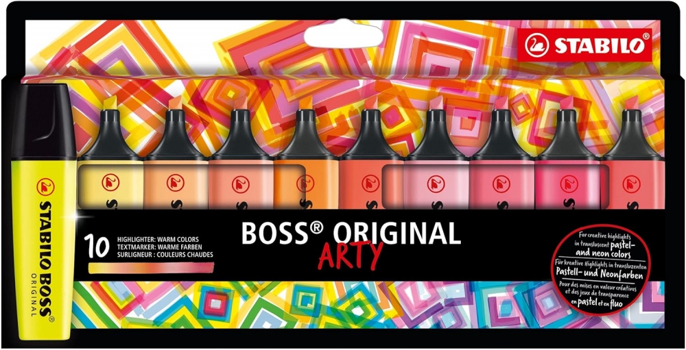 Set of text markers, Stabilo, Boss Original, Arty Warm Colors, 10 colors