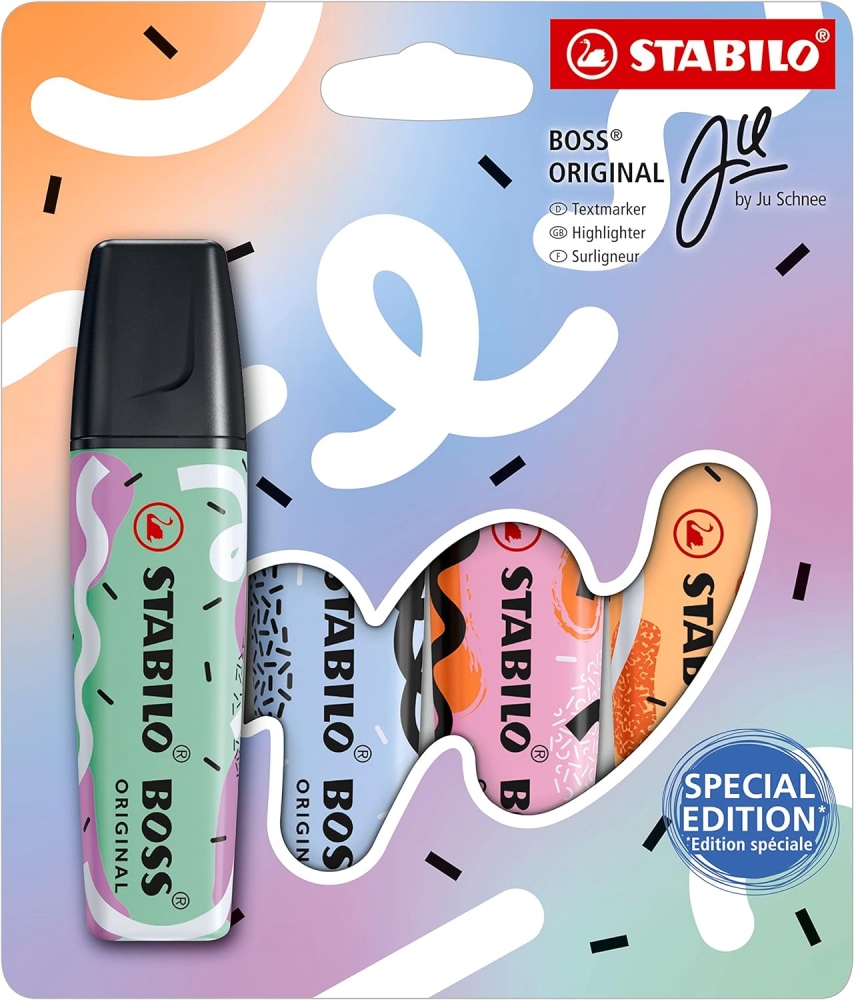 Set of text markers, Stabilo, Boss Original Pastel by Ju Schnee, 4 colors